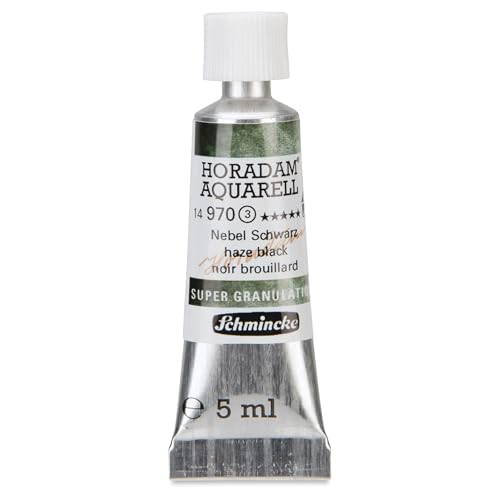 Schmincke - HORADAM® AQUARELL, Super Granulation, 14 970 001, Haze Black, 5 ml, very strongly granulating shades, finest, super granulating watercolors - color: 970 haze black
