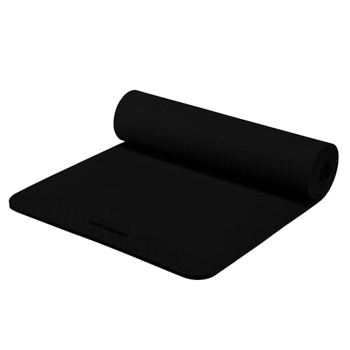 Retrospec Zuma 1/2" Yoga Mat Non Slip Exercise Mat For Pilates, Workout | 72x24x1/2", Gym Mat, Yoga Mat Strap, TPE Yoga Mat, Eco Friendly, Elastic Memory Foam, Moisture Resistant, BPA, Latex Free - color: Black