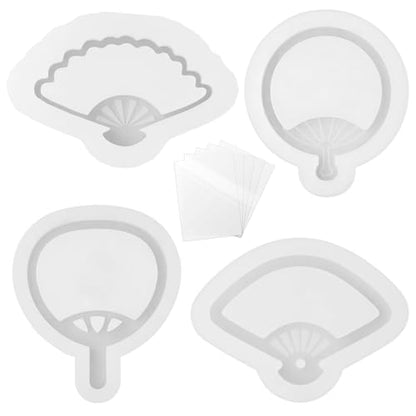 Resin Shaker Molds Hand Fan Set with Films for Kawaii Keychain Charms - color: Hand Fan