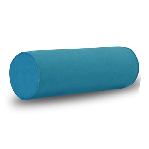 Cylinder Round Memory Foam Support Pillows Cervical Neck Roll Pillow with Pillowcase Soft, Comfortable and Breathable for Sleeping, Chair, Car, Sofa，Travel (Lake Blue, 18x6) - color: Lake Blue, size: 18x6