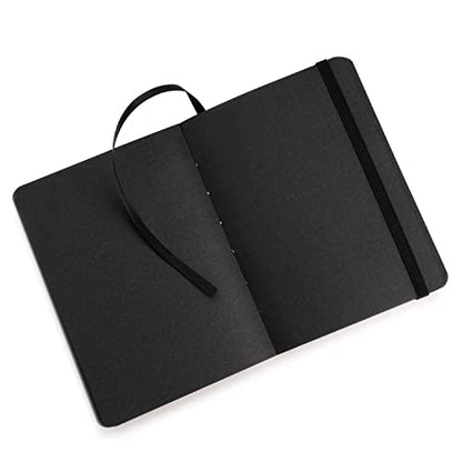 Pentalic - 4" x 6" Traveler Midnight Sketch Black Paper Journal, 160 Pages, Black - size: 4-inch x 6-inch, Black