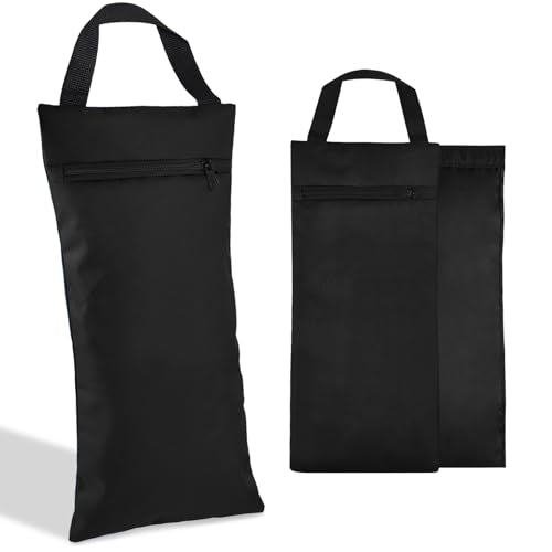 Unfilled Sandbag with Dual Compartment for Yoga 2 Pack Not Include Fillers - color: Black