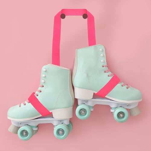 Roller Skate Leash - Adjustable Ski Boots Carrier Strap Use for Ski Boots & Snowboard Boots - color: Dark Purple
