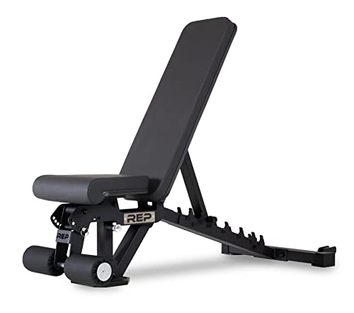 Rep Fitness 조절 가능한 벤치 – AB-3000 FID – 플랫/인클라인/디클라인 - color: 메탈릭 블랙