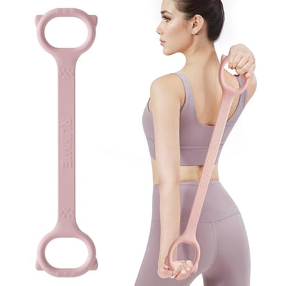 Figure 8 Workout Resistance Band - 3 Elasticities Optional 20 30 40lb, Thicker Durable Arm Back Shoulder Exercise Elastic Rope Yoga Straps Pilates Flexbands, Physical Therapy Stretch Bands - color: 40LB Pink