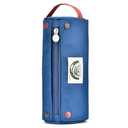 Large Capacity Pencil Case Roll Up Design Multifunctional Pencil Holder Pouch Stationery Pen Bag for Teen Girls and Boys Camping style - Dark Blue - color: Dark Blue