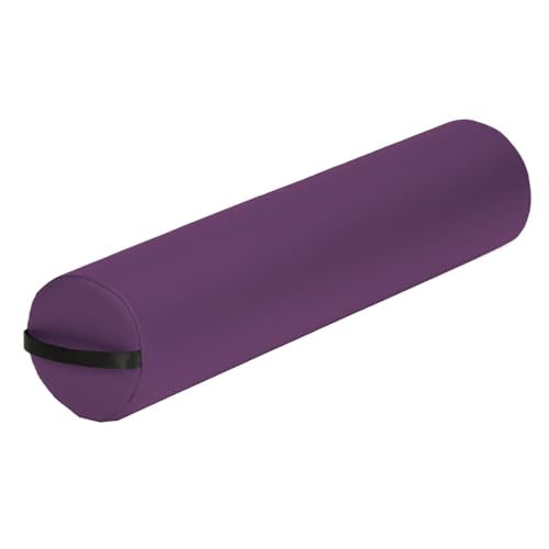 EarthLite Massage Bolster Pillow Full Round – Durable, Easy to Clean 100% PU Upholstery incl. Strap Handle/Professional Quality CFC-Free/Back Pain Relief - color: Amethyst