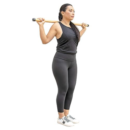 MobileVision Bamboo Stick for Yoga & Sport Fitness, for use with Stretching, Breathing & Posture Exercises