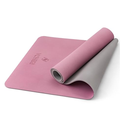 Premium Yoga Mat – Sweat-Activated Non-Slip PU Grip I Natural Rubber Base I 4mm for Yoga, Pilates & Workouts - color: Dusty Rose