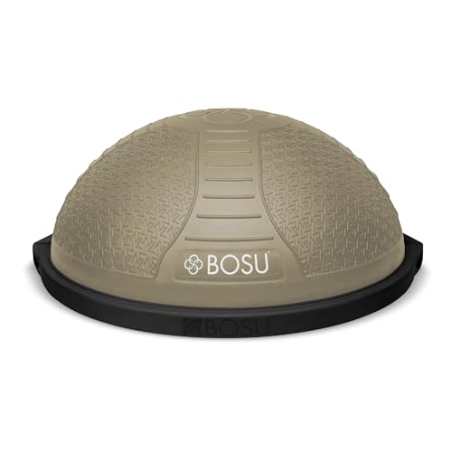 BOSU Nexgen Balance Trainer, Half-Ball Training Equipment, 65 cm Diameter, 300 lb Capacity - Burst-Resistant Stability Exercise Tool w/Non-Slip Base, Includes Hand Pump, Commercial-Grade - color: Sanstone/Black