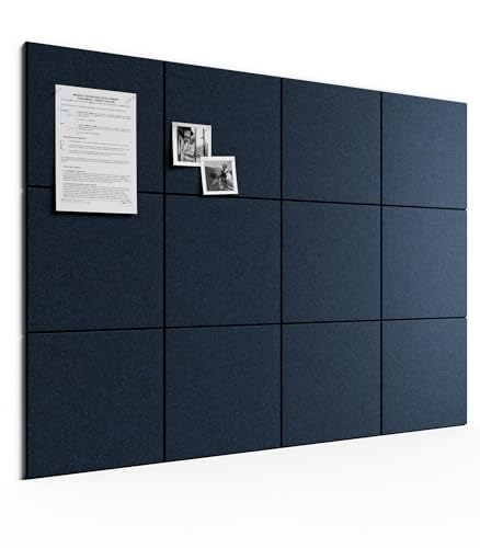 Bumusty 48" x 36" Large Cork Board Alternative, Carbon Blue - color: Carbon Blue, size: Solid Tile 12-Pack