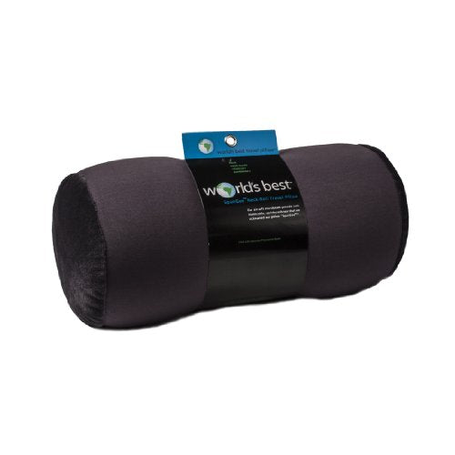 Wolf Essentials Microbead Bolster Tube Travel Pillow - Compact Neck Roll Pillow for Airplane, Car, or Home - Soft Lumbar Support Pillow – Charcoal - color: Charcoal, size: Adult (Single Pack)