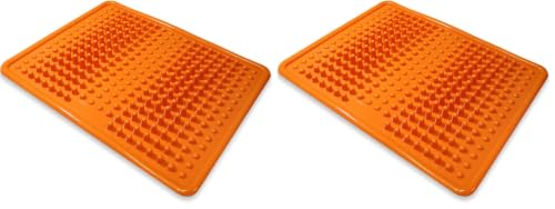 Fenzer Foot Massager Mat, Acupressure Relaxation Reflexology Mat for Plantar Fasciitis, Heel, Arch Pain & Stress (Orange) (Pack of 2) - size: 13.75" x 10.5" x 1" (Pack of 2)