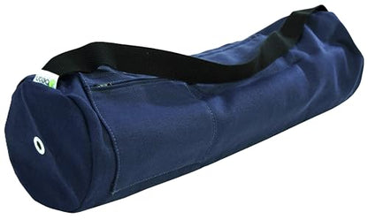 Natural Hemp Fabric Yoga Mat Bag with Shoulder Strap - Lightweight and Durable Gym Bag to Carry the Extra Large Mat Sizes - Ideal for Yoga, Pilates & Fitness Equipment - Made in USA, 8" X 32" - color: Hemp Blueberry
