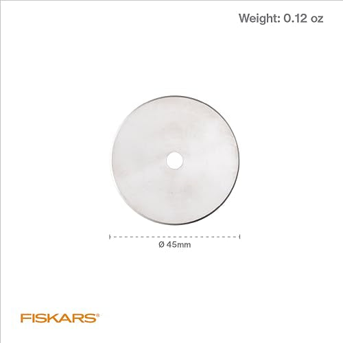 Fiskars 45mm Titanium Rotary Cutter Blade Replacements for Fabric, 2-Pack | Premium Steel with Titanium Coating for Ultimate Durability, Precision Cutting for Crafts, Sewing, and Quilting Projects - size: 45mm, style: 2 Pack - Titanium