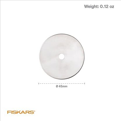 Fiskars 45mm Titanium Rotary Cutter Blade Replacements for Fabric, 2-Pack | Premium Steel with Titanium Coating for Ultimate Durability, Precision Cutting for Crafts, Sewing, and Quilting Projects - size: 45mm, style: 2 Pack - Titanium