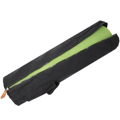 Yoga Mat Bag for Women & Men, Full-Zip Canvas Pilates Bag with Pockets | Lightweight Yoga Mat Carrier with Adjustable Shoulder Strap, Fits 1/4 & 1/3 Inch Thick Mats, for Studio Gym Travel Workout - color: Black-1