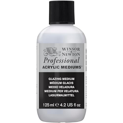 Winsor & Newton Professional Acrylic Medium, Glazing Medium, 125ml | Increases transparency and extends acrylic color for smooth glazing, subtle color transitions, and layered effects. - color: Glazing Medium, style: 125ml (4.2-oz)