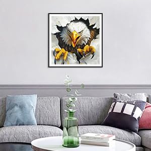 Reluohuo Eagle Diamond Art Kit for Adult Full Drill Diamond Painting Kit | Diamond Art Kit for Beginner Round Full Drill Acrylic, DIY Art Craft for Wall Decor Holiday Gifts 12x12 Inch - color: Eagle