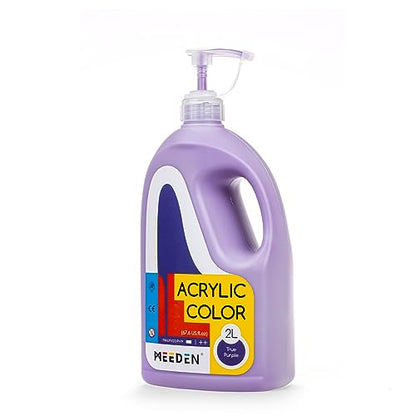 MEEDEN Purple Acrylic Paint with Pump Lid, 1/2 Gallon (2L /67.6 oz.) Soft Body Non-Toxic Rich Pigment Color, Perfect for Art Class, Wall Painting, Painting Party & Creative DIY - color: Purple