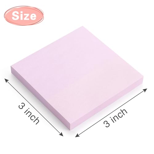 Sticky Notes 3x3 in, 8 Pads, Pastel Colors, 80 Sheets/Pad, Total 640 Sheets | Self-adhesive Sticky Notes - color: 8 Pads 3x3 in Pastel Colors Sticky Notes