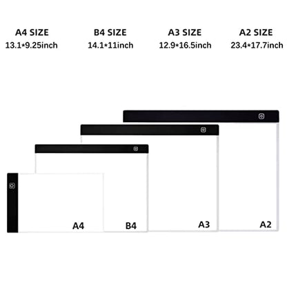 LIRUNQIU A2 Diamond Painting LED Light Pad Kit | Includes storage case, pens, stand, pad board. Ideal for adults, full drill diamond art. Complete 5D tool set. - size: A2