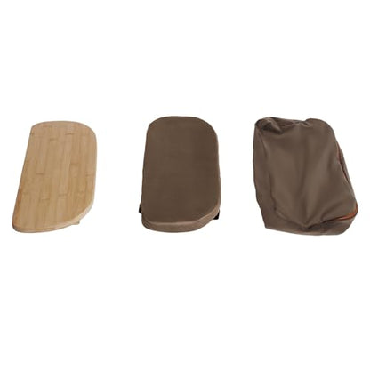 Meditation Bench, Portable Bamboo Meditation Bench Ergonomic Meditation Stool Comfortable Folding Kneeling Meditation Bench with Meditation Cushion for Longer Meditation (Coffee) - color: Coffee