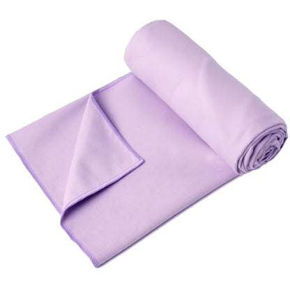 Eunzel Hot Yoga Towel Non Slip Yoga Mat Towel Non-Slip Sweat Absorbent Microfiber Towel for Hot Yoga, Pilates and Workout 72" x 26.5", Taro Purple - color: Taro Purple