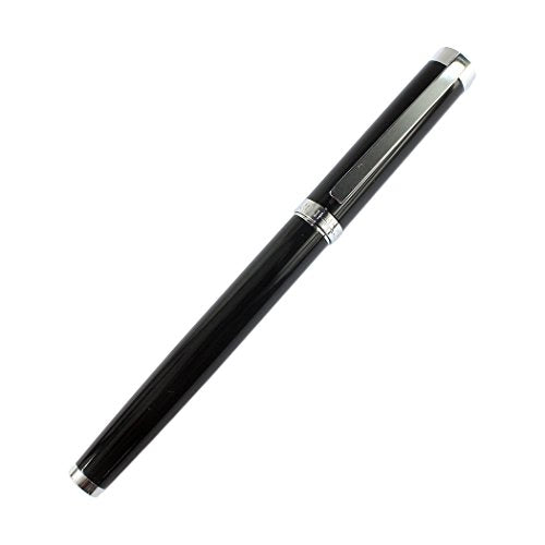Gullor 155 slip glossy black rollerball pen with a silver pen clips - color: Black