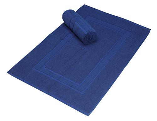 Glamburg Premium Cotton 20x32 inch 2-Pack Bath Mats - 100% Ringspun Cotton - Luxury Hotel & Spa Quality - 800 GSM - Durable Soft Highly Absorbent - Machine Washable - Navy Blue - color: Navy