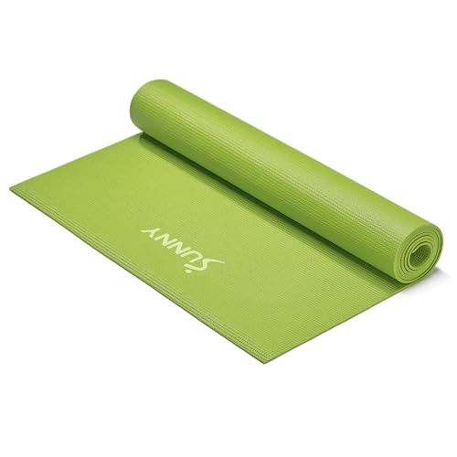 Sunny Health & Fitness Exercise Yoga Mats - Non-Slip Support for Home & Gym | Supportive Comfort, Non-Slip, Durable & Portable, Yoga, Pilates, Meditation, Stretching, Floor Workouts, Multi-Size - color: Classic Green
