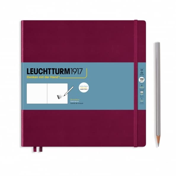 Leuchtturm1917 - Square Hardcover Sketchbook (Black) - 112 Pages of 150g/m² Paper - color: Black, size: Square