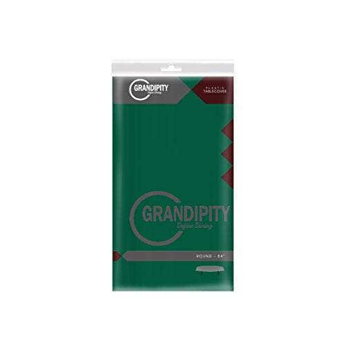 Dark Green 1 Pack Premium Disposable Plastic Tablecloth 84" Inch Round Table Cover - color: Dark Green, size: 1 Pack 84" Round