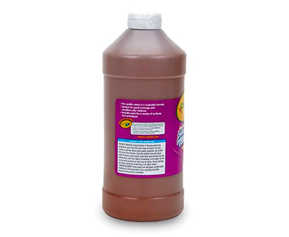 Crayola Washable Tempera Paint For Kids, Brown Paint, Classroom Supplies, Non Toxic, 32 Oz Squeeze Bottle - color: Brown, size: 32 Fl Oz (Pack of 1)
