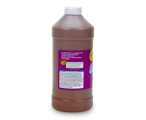Crayola Washable Tempera Paint For Kids, Brown Paint, Classroom Supplies, Non Toxic, 32 Oz Squeeze Bottle - color: Brown, size: 32 Fl Oz (Pack of 1)
