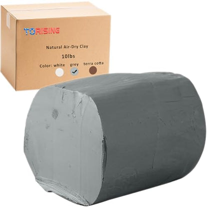 Air Dry Clay 10 LBs, Pottery Modeling Clay for All Purpose Hand Modeling and Throwing, Non-Toxic (Gray) - color: Gray