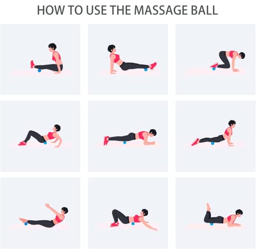 Hard Lacrosse Ball Massage Ball Therapy. Firm Trigger Point Massager Tool for Deep Tissue Yoga Physiotherapy Myofascial Release Muscle Relax Plantar Fasciitis Pain Relief (2 Pack) (Blue) | For Trigger Point Deep Tissue Myofascial Release Muscle Relax Plan