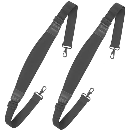 Replacement Shoulder Strap, Universal Laptop Adjustable Length Neoprene Padded Bag Strap (Black - 2PCS)