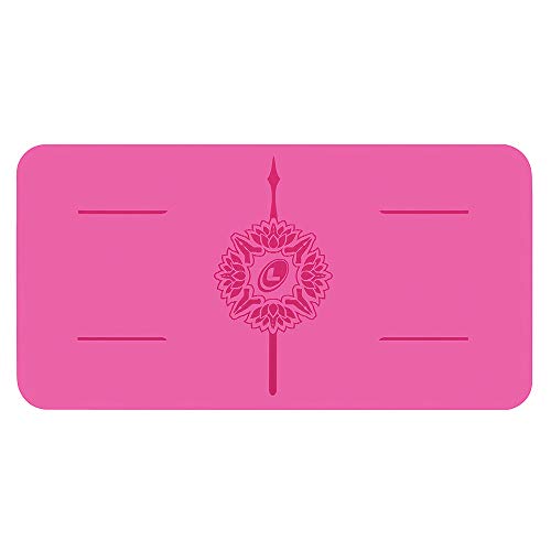 Liforme Yoga Pad - Revolutionary Alignment System, Advanced Non-Slip Grip | Eco-friendly, Non-Toxic, Sweat-Resistant, 4.2mm thick pad for knee, elbow and hand support during Yoga, Free Yoga Bag - color: Fuscia