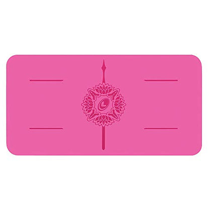 Liforme Yoga Pad - Revolutionary Alignment System, Advanced Non-Slip Grip | Eco-friendly, Non-Toxic, Sweat-Resistant, 4.2mm thick pad for knee, elbow and hand support during Yoga, Free Yoga Bag - color: Fuscia