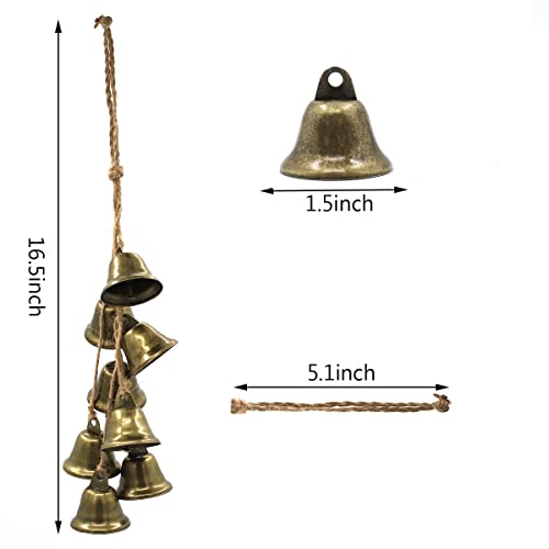 2 Pieces Witch Bells Protection for Door Knob Hanger Wind Chimes Witchy Things Clear Negative Energy Witchcraft Supplies for Boho Home Room Decor (Brown, 2) - color: Brown