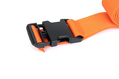 Primacare IR-5006-3 Pack of 3 Backboard Strap – Adjustable Patient Immobilization Straps with Quick Release Buckles for Spine Boards, Emergency Medical Use, 7 Feet, Orange - size: Basic Buckle 7 Ft