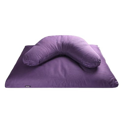 Hugger Mugger V-Shaped Meditation Cushion - Provides Support in Cross-Legged Sitting, Promotes Healthy Posture, Handmade in The USA - color: Plum