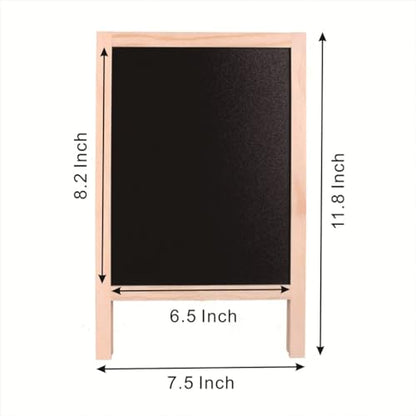 Small Wooden Tabletop Chalkboard Easel Signs with Stand, Folding A Frame Double-Sided Chalkboard Easel Sidewalk Board, Mini Food Signs Menu Board Message Display Board, Black(7.5" x 11.8")