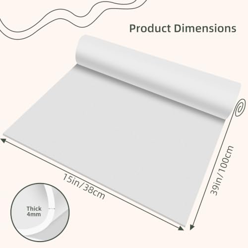 Foam Craft Sheets, 38x100CM EVA Foam Roll, 4MM White DIY Handcraft Sheets | High Density EVA Foam Paper for Cosplay, Scrapbooking, Party Decorations, Easy to Cut, Sand, Thermoform, and Paint - color: WHITE-15x39in-4MM