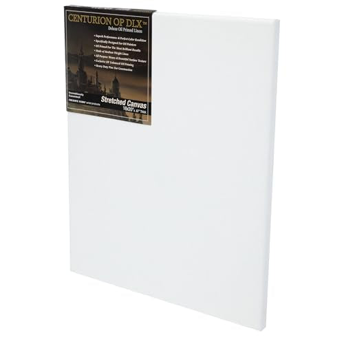 Centurion Deluxe Professional Oil Primed Linen Stretched Canvas, 11oz Linen, 16x20 - Box of 6, 0.67" Deep Canvases, Kiln-Dried Stretchers, Back Stapled, Premium Medium Weight Canvas for Oil Paintings - size: 16"x20"