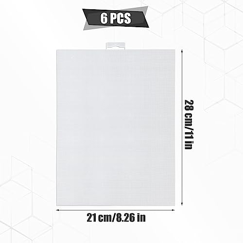 6pcs Plastic Mesh Canvas Sheets | 14 CT Clear for Embroidery Making, Cross Stitch Aida Screen for Crafts DIY Crochet Projects (11x8.2 inch) - style: Style A