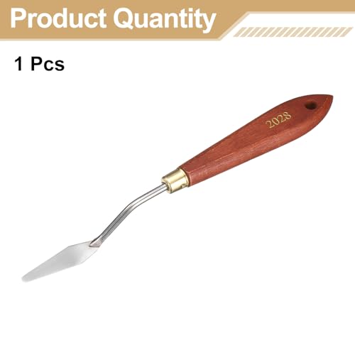 HARFINGTON Palette Knife Painting Tool 1.77" x 0.47" Stainless Steel Teardrop Blade 7.87" Length Spatula Painting Pallet Knives with Hole Beech Wood Handle for Oil Acrylic Canvas, Red/Silver - size: 7.87" x 0.47" x 1.77"