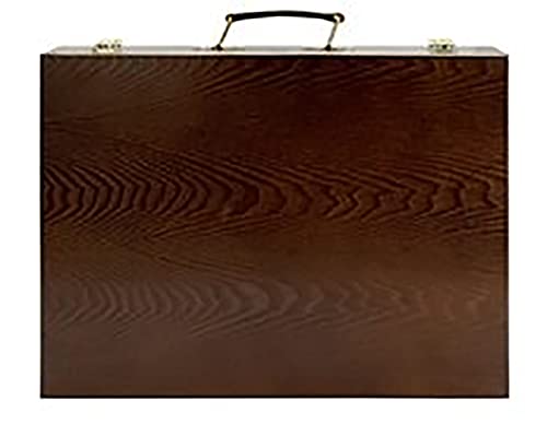 Creative Mark Capri 2 Deluxe Wood Artist Paint Box - Storage for Art Supplies, Paints, Mediums, Brushes, Compartment Storage, Lightweight, Travel - [Oil-Stained – Dark Walnut Finish] - color: Walnut