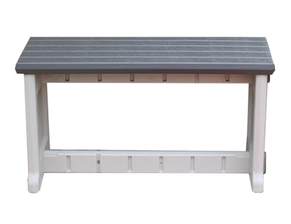Bench, Deep Grey Top with Warm Grey Sides, 1 Pack - Proudly Made in The USA, Click and Lock Hardware-Free Assembly, Durable and Stylish Outdoor Seating - color: Deep Grey/Warm Grey, size: 1 Pack